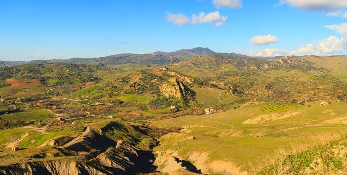 View of Mountain near the town of Leonforte, Sicily