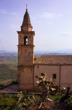 Bell tower of Santa Chiara church, Agira. Sicily