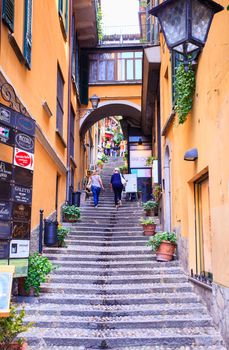 BELLAGIO, ITALY - JUNE, 12: View of picturesque alley of Bellagio on june 12, 2016