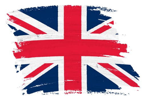A Great Britain flag background paint splash brushstroke 3d illustration with clipping path