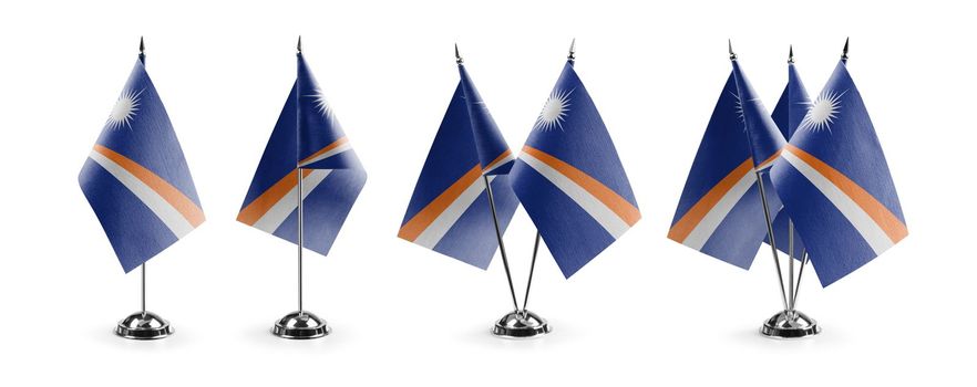 Small national flags of the Marshall on a white background.