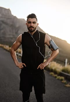 Hes one tough guy. Portrait of a sporty young man exercising outdoors