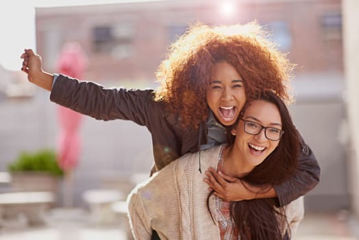 Laughter is the music of the heart. girlfriends bonding outdoors