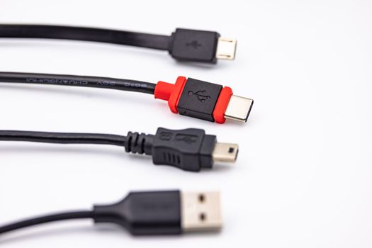 Modern USB-C plug selectively exempted next to other USB cables as new standard exempted in studio