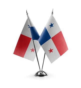 Small national flags of the Panama on a white background.