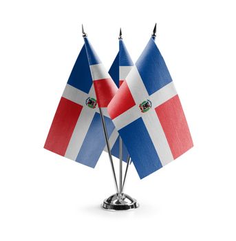 Small national flags of the Dominicana on a white background.