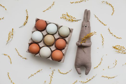 rabbit toy with colorful chicken eggs