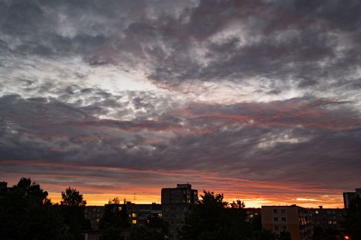 A timelapse of the evening sky after a rainy day