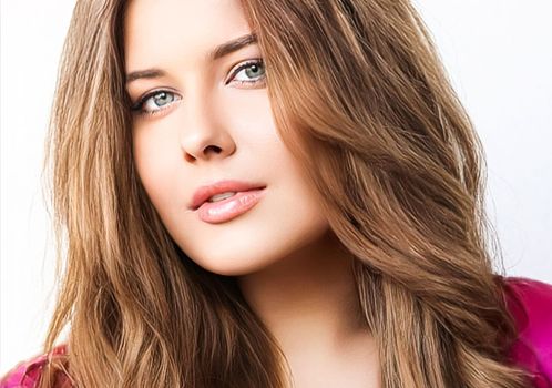 Hairstyle, beauty and hair care, beautiful woman with long natural brown hair, glamour portrait for hair salon and haircare brand