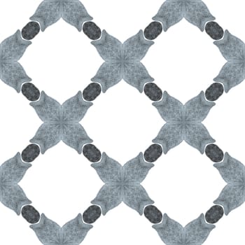 Watercolor ikat repeating tile border. Black and white fascinating boho chic summer design. Ikat repeating swimwear design. Textile ready noteworthy print, swimwear fabric, wallpaper, wrapping.