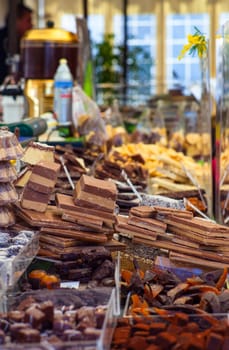 View of sweet food in the street market