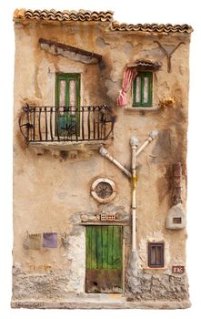 Artistic miniature of ancient sicilian poor house