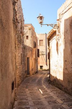 View of Erice alleyway. Erice the city of 100 churches, Trapani