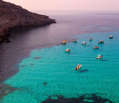 View of Tabaccara famous sea place of Lampedusa