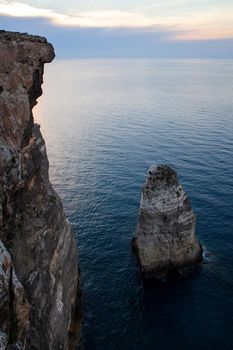 View of the famous cliff called Sacramento in Lampedusa, Sicily