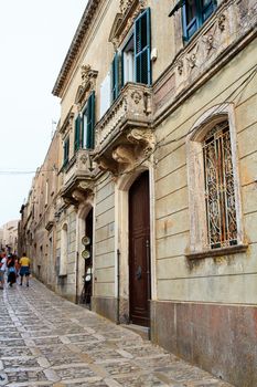 ERICE, ITALY - AUGUST 05: View of Erice street. Erice the city of 100 churches on August 05, 2015