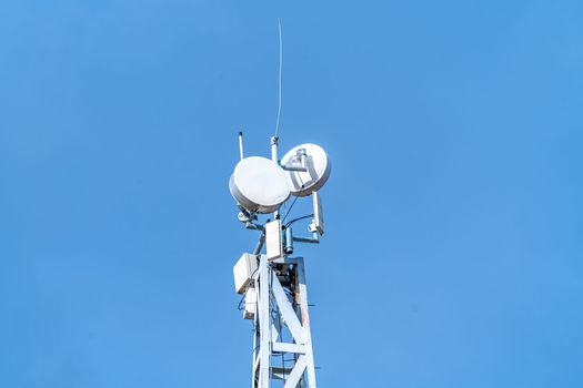 mobile signal transmitter and wifi on the pole. High quality photo