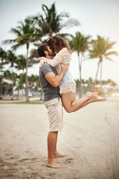 True love, never let it go. a young couple spending a romantic day at the beach