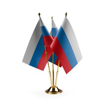 Small national flags of the Russia on a white background.