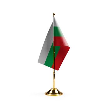 Small national flag of the Bulgaria on a white background.