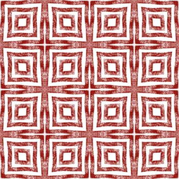 Exotic seamless pattern. Wine red symmetrical kaleidoscope background. Textile ready tempting print, swimwear fabric, wallpaper, wrapping. Summer swimwear exotic seamless design.