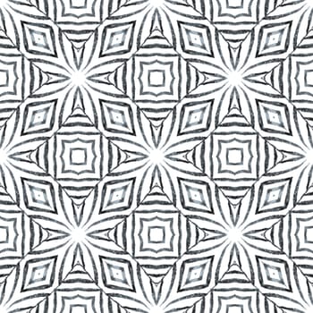 Watercolor medallion seamless border. Black and white juicy boho chic summer design. Textile ready breathtaking print, swimwear fabric, wallpaper, wrapping. Medallion seamless pattern.