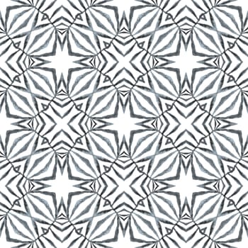 Textile ready unequaled print, swimwear fabric, wallpaper, wrapping. Black and white fabulous boho chic summer design. Chevron watercolor pattern. Green geometric chevron watercolor border.