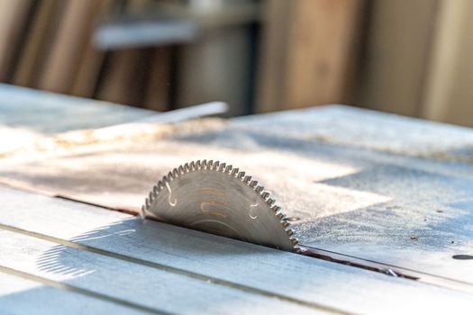 circular saw blade in carpentry. High quality photo