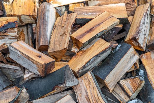 pile of wood for heating in the fireplace. High quality photo