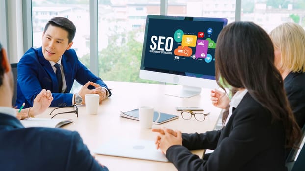 SEO search engine optimization for modish e-commerce and online retail business showing on computer screen
