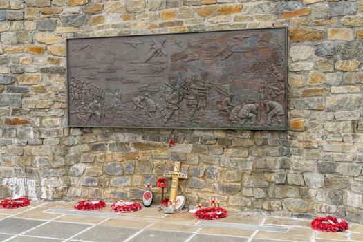 Port Stanley, Falkland Islands - 31 January 2023: War memorial to soldiers killed in Falklands war in 1982