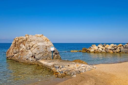 summer season and sea view on the aegean sea coast