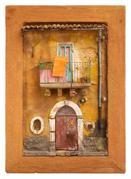 Artistic miniature of ancient sicilian poor house