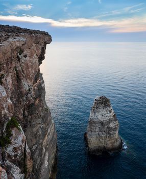 View of the famous cliff called Sacramento in Lampedusa, Sicily