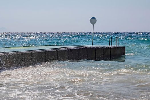 summer season and sea view on the aegean sea coast