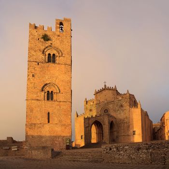 View of Duomo dell’Assunta, Mother church of Erice Trapani