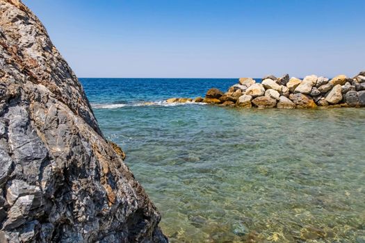 summer season and sea view on the aegean sea coast