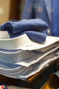 Close up of elegant male shirt and necktie