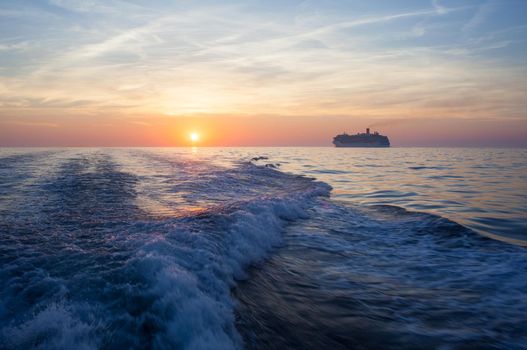 View of the Trieste sea from ferry boat