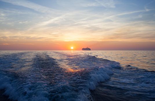 View of the Trieste sea from ferry boat