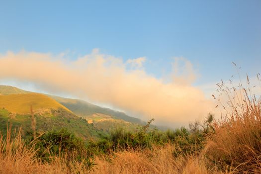 View of Galicia landscape along the way of St. James