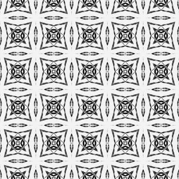 Textile ready terrific print, swimwear fabric, wallpaper, wrapping. Black and white extraordinary boho chic summer design. Summer exotic seamless border. Exotic seamless pattern.