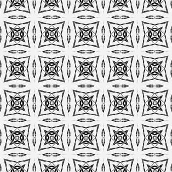 Textile ready terrific print, swimwear fabric, wallpaper, wrapping. Black and white extraordinary boho chic summer design. Summer exotic seamless border. Exotic seamless pattern.