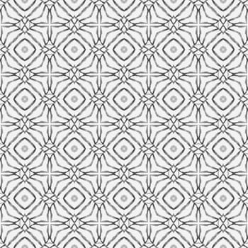 Medallion seamless pattern. Black and white exquisite boho chic summer design. Textile ready curious print, swimwear fabric, wallpaper, wrapping. Watercolor medallion seamless border.