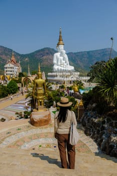 Wat Pha Sorn Kaew The Temple On A Glass Cliff Khao Kho, Petchabun, Thailand. White Buddha temple in the mountain