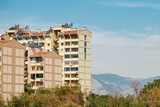 Antalya, Turkey - October 12, 2022: Toki social housing built in rural area in Antalya Turkey