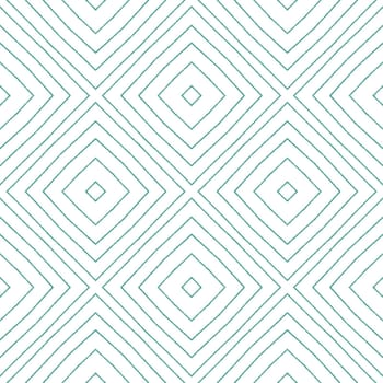 Textured stripes pattern. Turquoise symmetrical kaleidoscope background. Textile ready beautiful print, swimwear fabric, wallpaper, wrapping. Trendy textured stripes design.