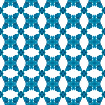 Textile ready superb print, swimwear fabric, wallpaper, wrapping. Blue pleasing boho chic summer design. Arabesque hand drawn design. Oriental arabesque hand drawn border.