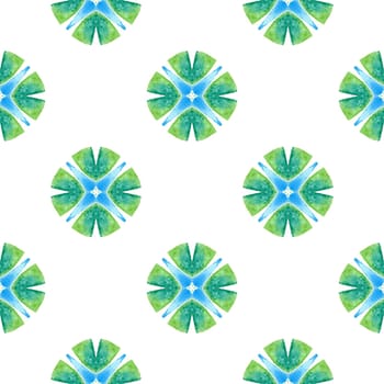 Green geometric chevron watercolor border. Green indelible boho chic summer design. Chevron watercolor pattern. Textile ready pretty print, swimwear fabric, wallpaper, wrapping.