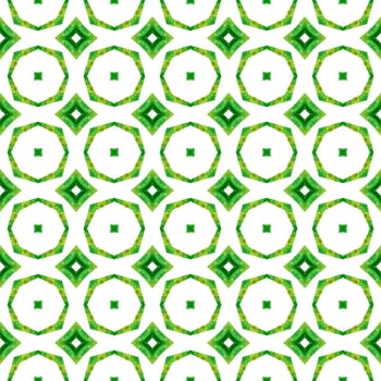Green geometric chevron watercolor border. Green great boho chic summer design. Textile ready lively print, swimwear fabric, wallpaper, wrapping. Chevron watercolor pattern.